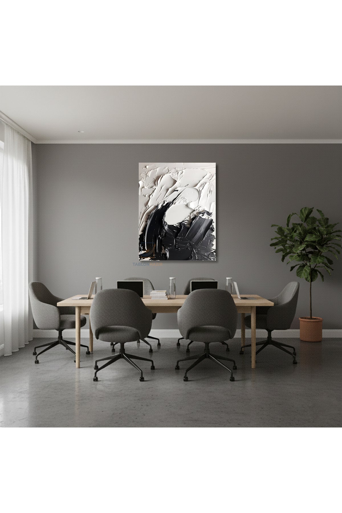 Dikey Kanvas Tablo Salon Duvar Tablosu Soyut 0012 Yeni Ev Hediyesi Ofis Tablosu