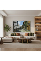 Yatay Cam Tablo Salon Duvar Tablosu Yatay Cam Sehrinsokaklari Yeni Ev Hediyesi Ofis Tablosu