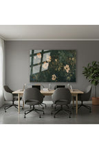 Yatay Cam Tablo Salon Duvar Tablosu Yatay Cam Yesil Ve Cicekler Yeni Ev Hediyesi Ofis Tablosu