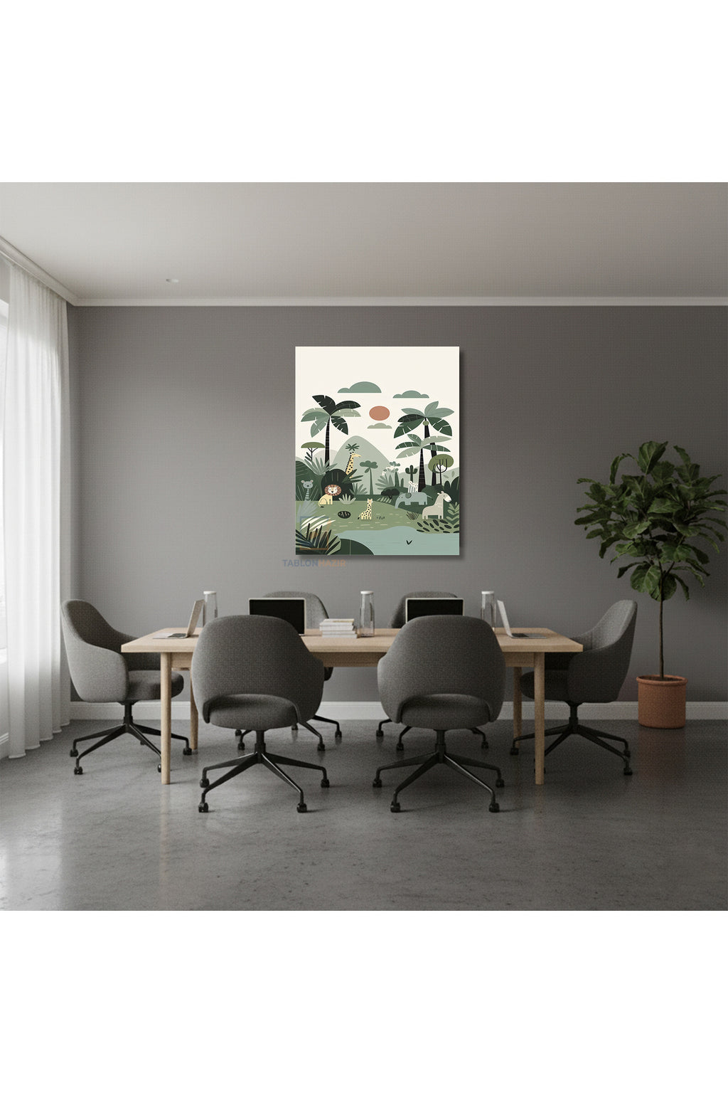 Dikey Kanvas Tablo Salon Duvar Tablosu Sevimli Hayvanlar Yeni Ev Hediyesi Ofis Tablosu