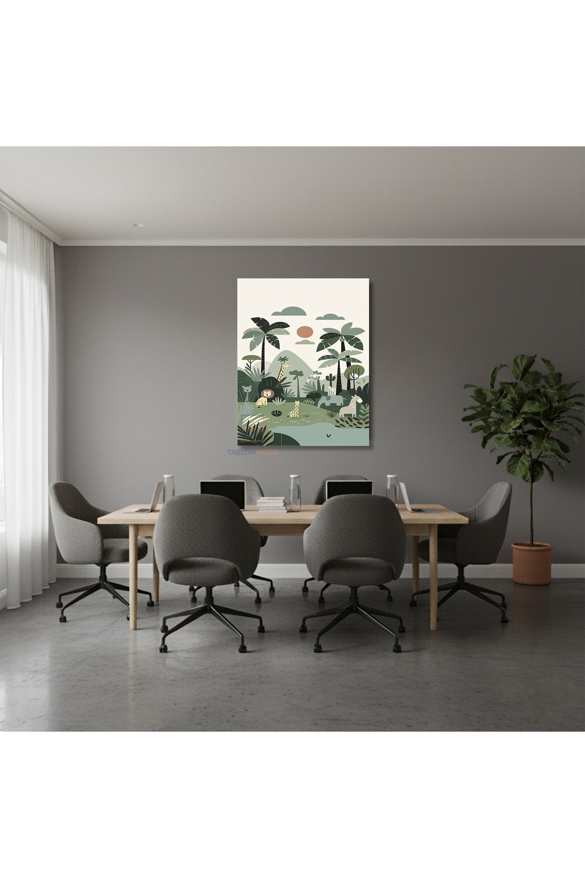 Dikey Kanvas Tablo Salon Duvar Tablosu Sevimli Hayvanlar Yeni Ev Hediyesi Ofis Tablosu