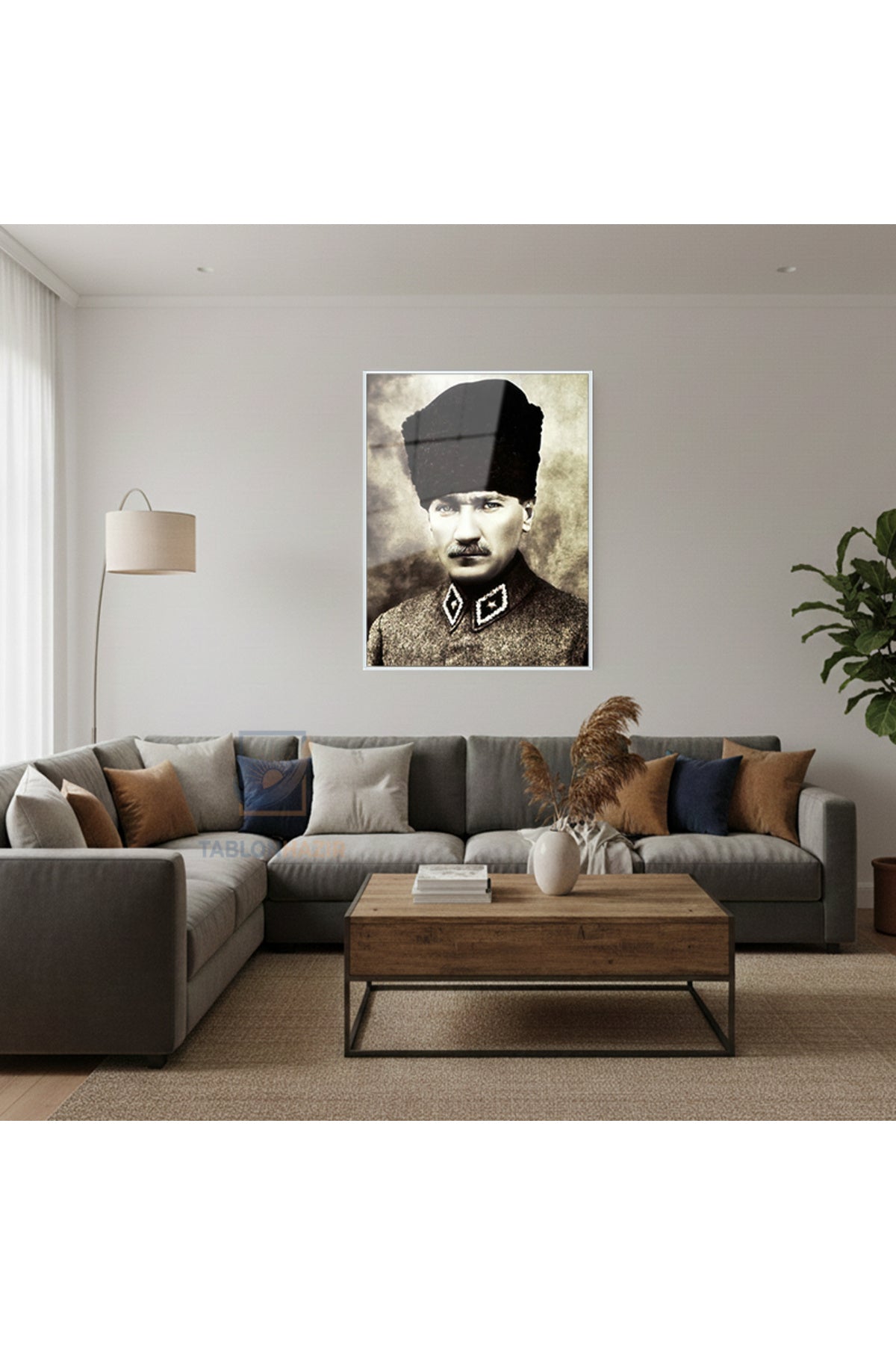 Dikey Çerçeveli Cam Cam Ata 027 Modern Ev Dekoru Duvar Sanatı Ev Ofis Tablosu