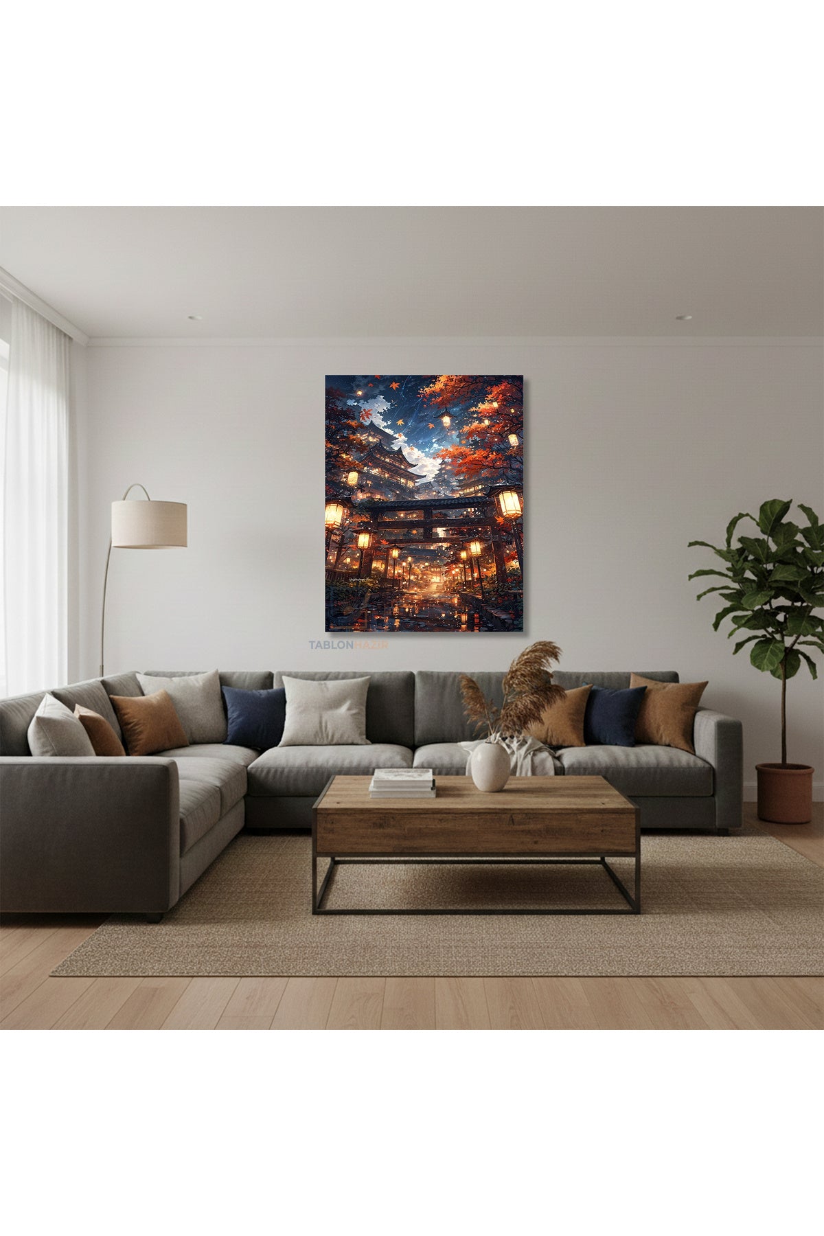 Dikey Kanvas Tablo Salon Duvar Tablosu Japonya Kapılar Yeni Ev Hediyesi Ofis Tablosu