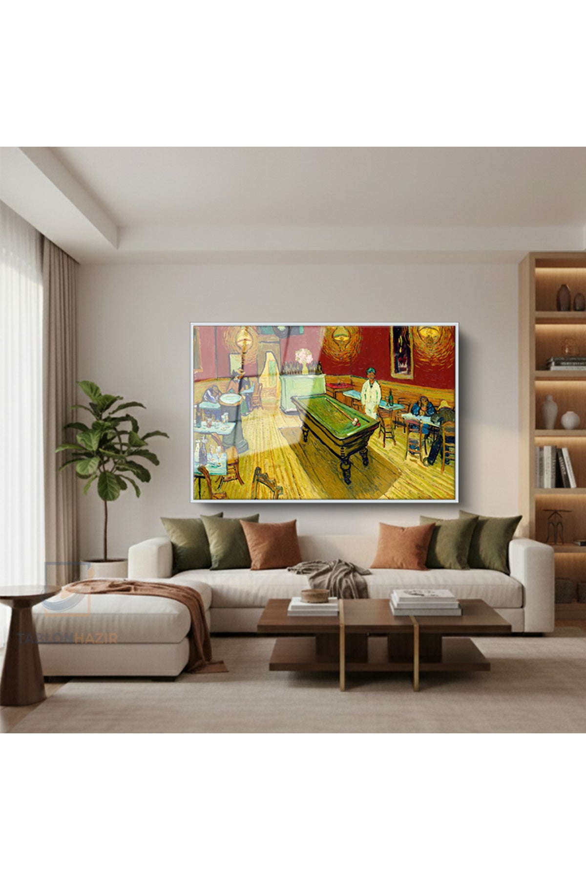 Çerçeveli Yatay Cam Tablo Salon Duvar Tablosu Yatay Cam Soyutbar Yeni Ev Hediyesi Ofis Tablosu