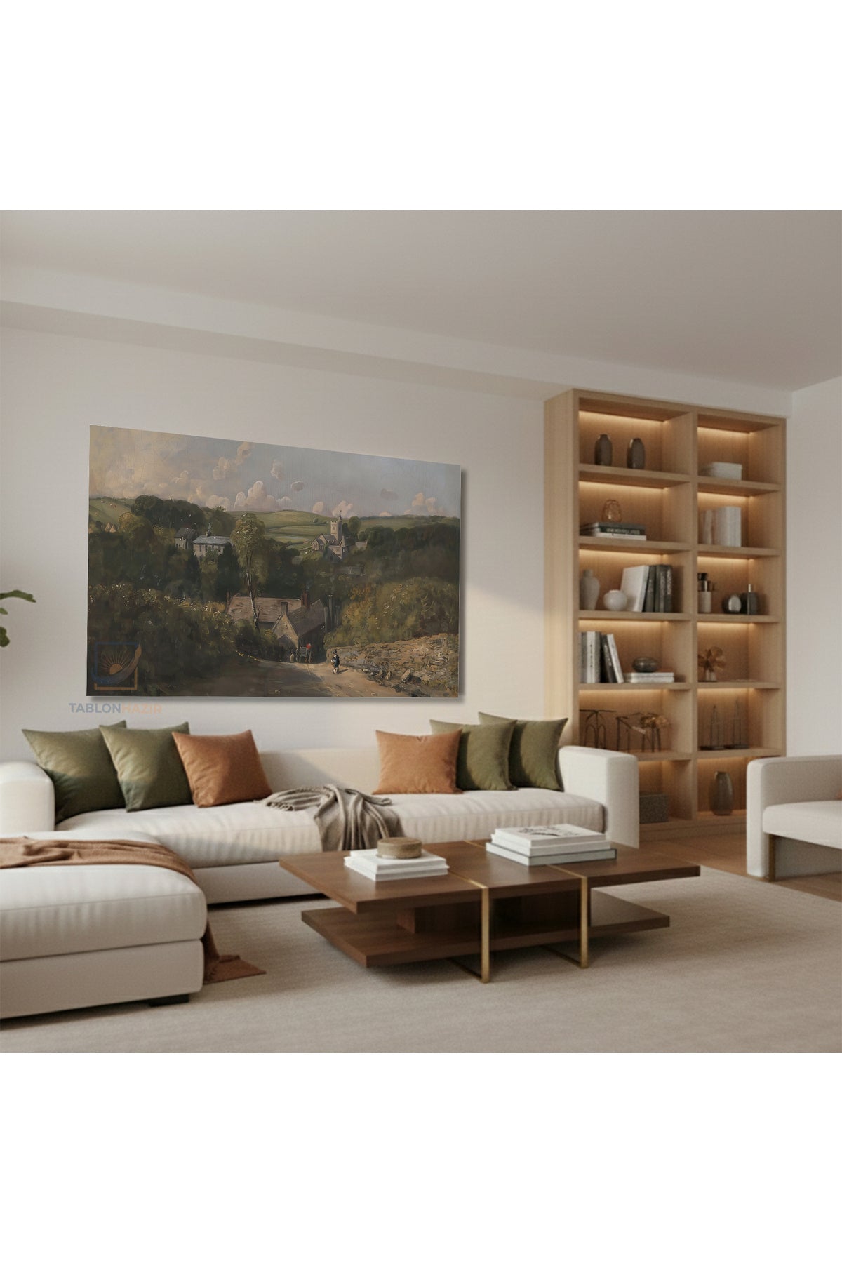 Yatay Kanvas Duvar Tablosu Vintagekirsalmanzarasi3 Salon Tablosu Ofis Tablosu Ev Hediyesi Dekorasyon