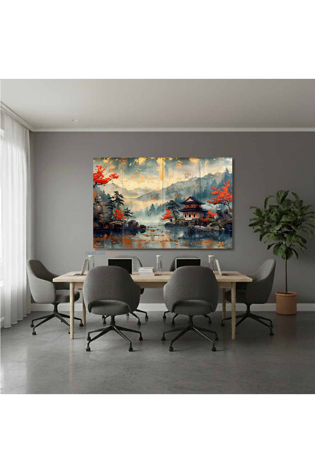 Yatay Kanvas Duvar Tablosu Japon Klasik Manzara Salon Tablosu Ofis Tablosu Ev Hediyesi Dekorasyon