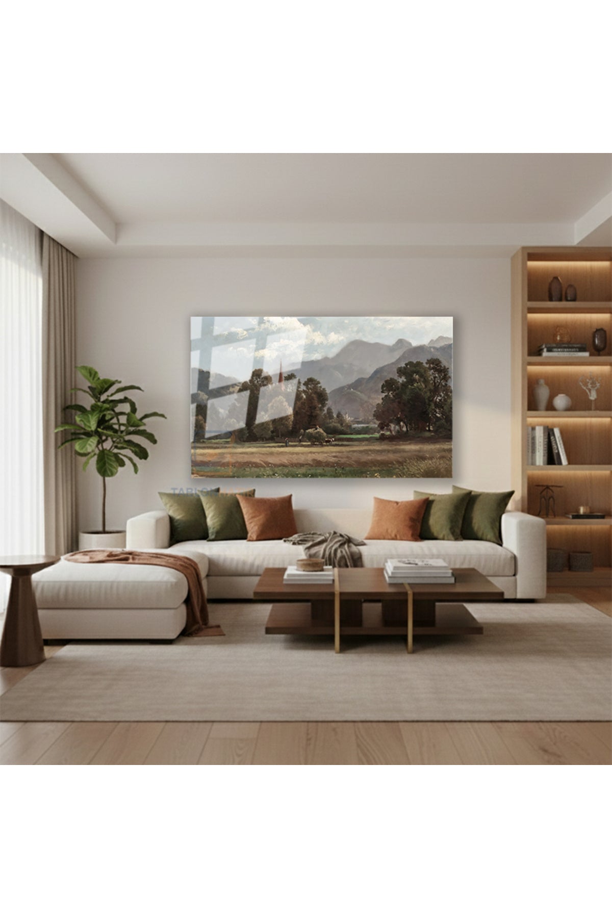 Yatay Cam Tablo Salon Duvar Tablosu Yatay Cam Klasik Manzara 15 Yeni Ev Hediyesi Ofis Tablosu