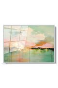 Çerçeveli Yatay Cam Tablo Salon Duvar Tablosu Yatay Cam Soyutgunbatimi Yeni Ev Hediyesi Ofis Tablosu