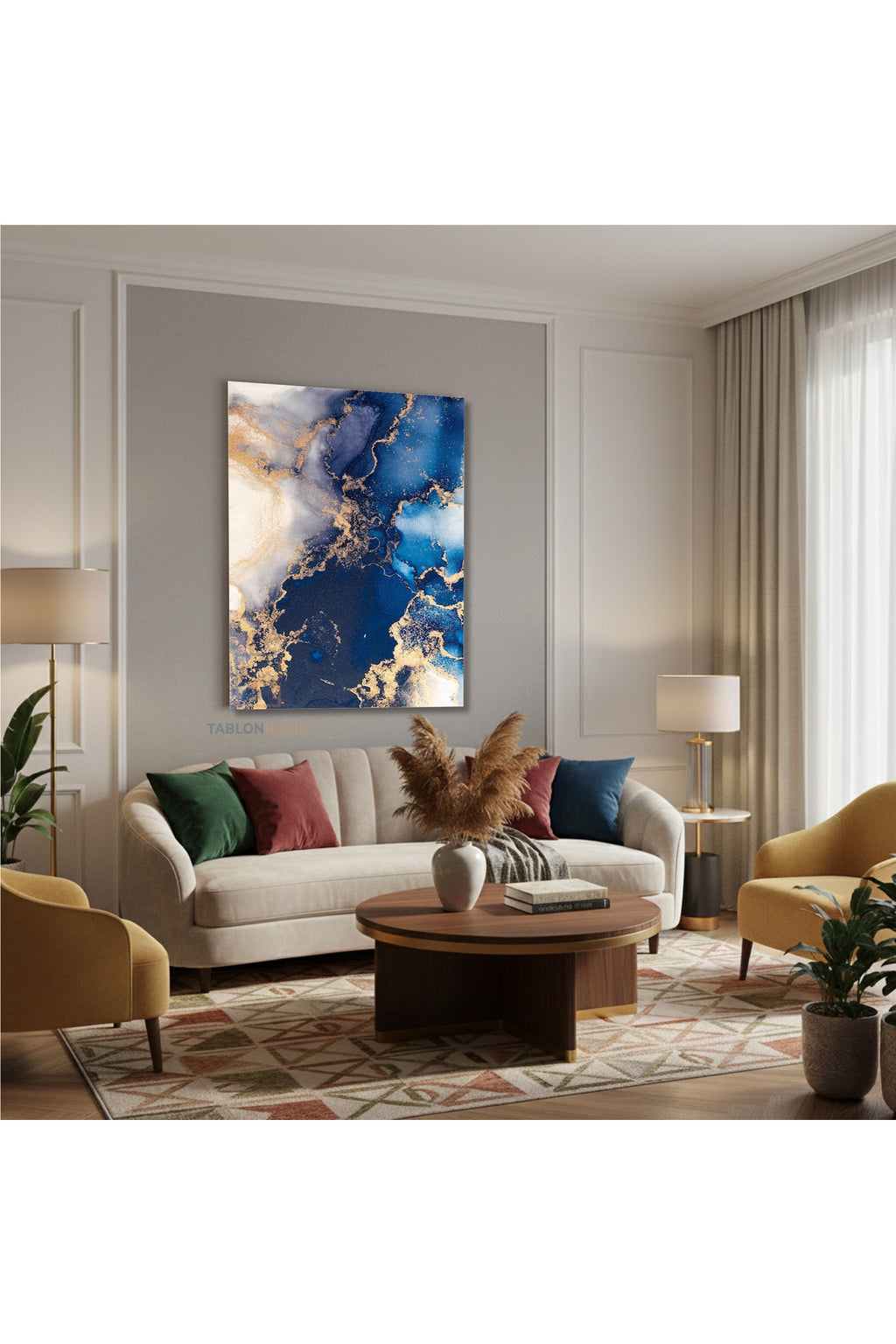 Dikey Kanvas Tablo Salon Duvar Tablosu Mermer Deseni Tasarım Yeni Ev Hediyesi Ofis Tablosu