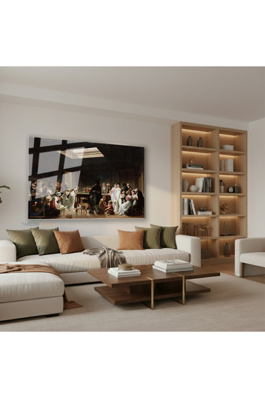 Yatay Cam Tablo Salon Duvar Tablosu Yatay Cam Klasikbati Yeni Ev Hediyesi Ofis Tablosu