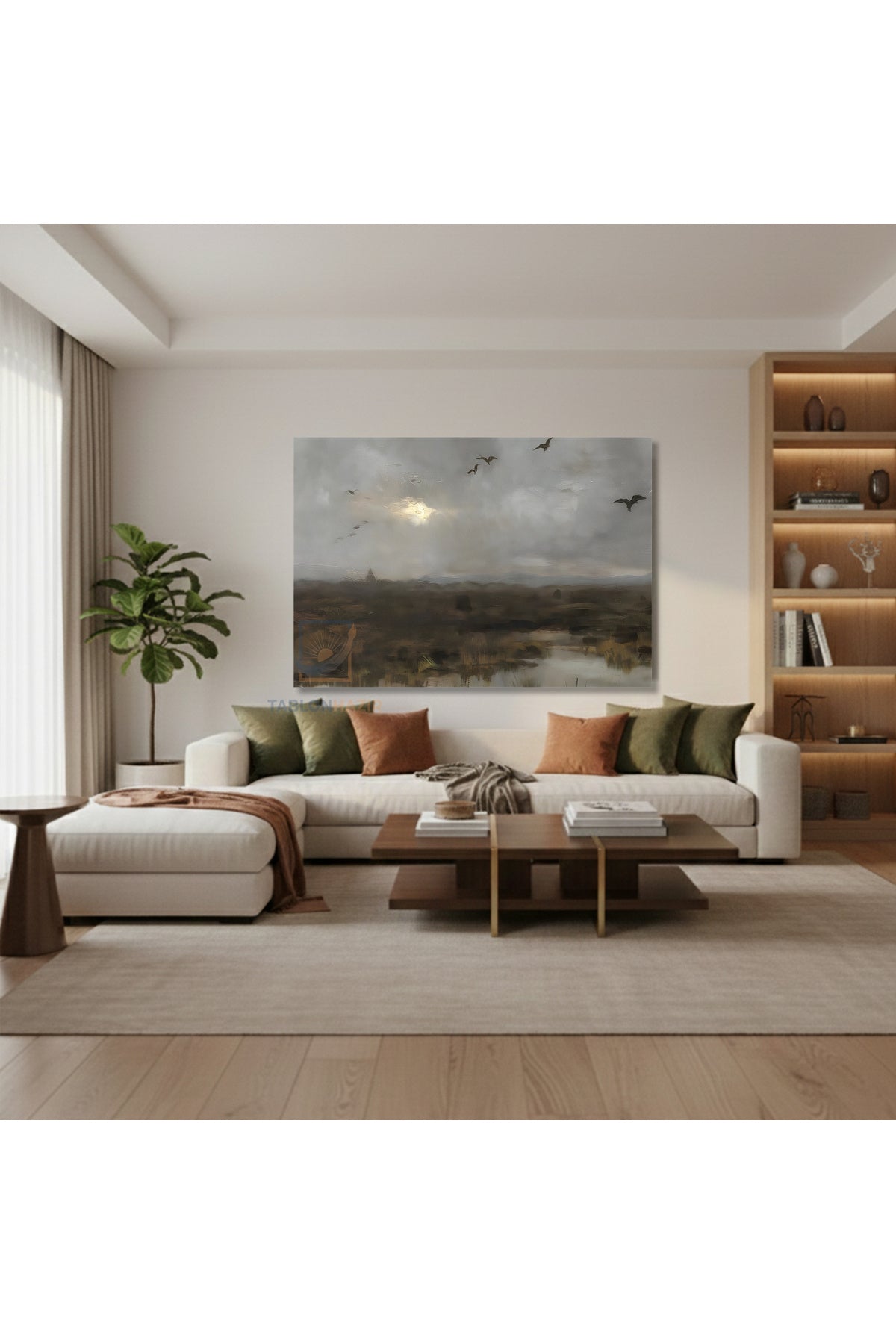 Yatay Kanvas Duvar Tablosu Vintagegokyuzu Salon Tablosu Ofis Tablosu Yeni Ev Hediyesi Dekorasyon