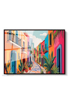 Çerçeveli Yatay Cam Tablo Salon Duvar Tablosu Yatay Cam Rekli Evler Yeni Ev Hediyesi Ofis Tablosu