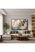 Çerçeveli Yatay Cam Tablo Salon Duvar Tablosu Yatay Cam Renkliyapraklar Ofis Tablosu