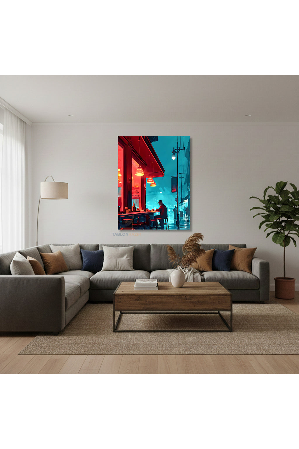 Dikey Kanvas Tablo Salon Duvar Tablosu Tekbaşına1 Yeni Ev Hediyesi Ofis Tablosu