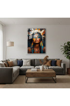 Dikey Cam Tablo Salon Duvar Tablosu Dikey Cam Kizilderili Kiz Yeni Ev Hediyesi Ofis Tablosu