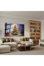 Yatay Cam Tablo Salon Duvar Tablosu Yatay Cam Yilbasiagaci Yeni Ev Hediyesi Ofis Tablosu