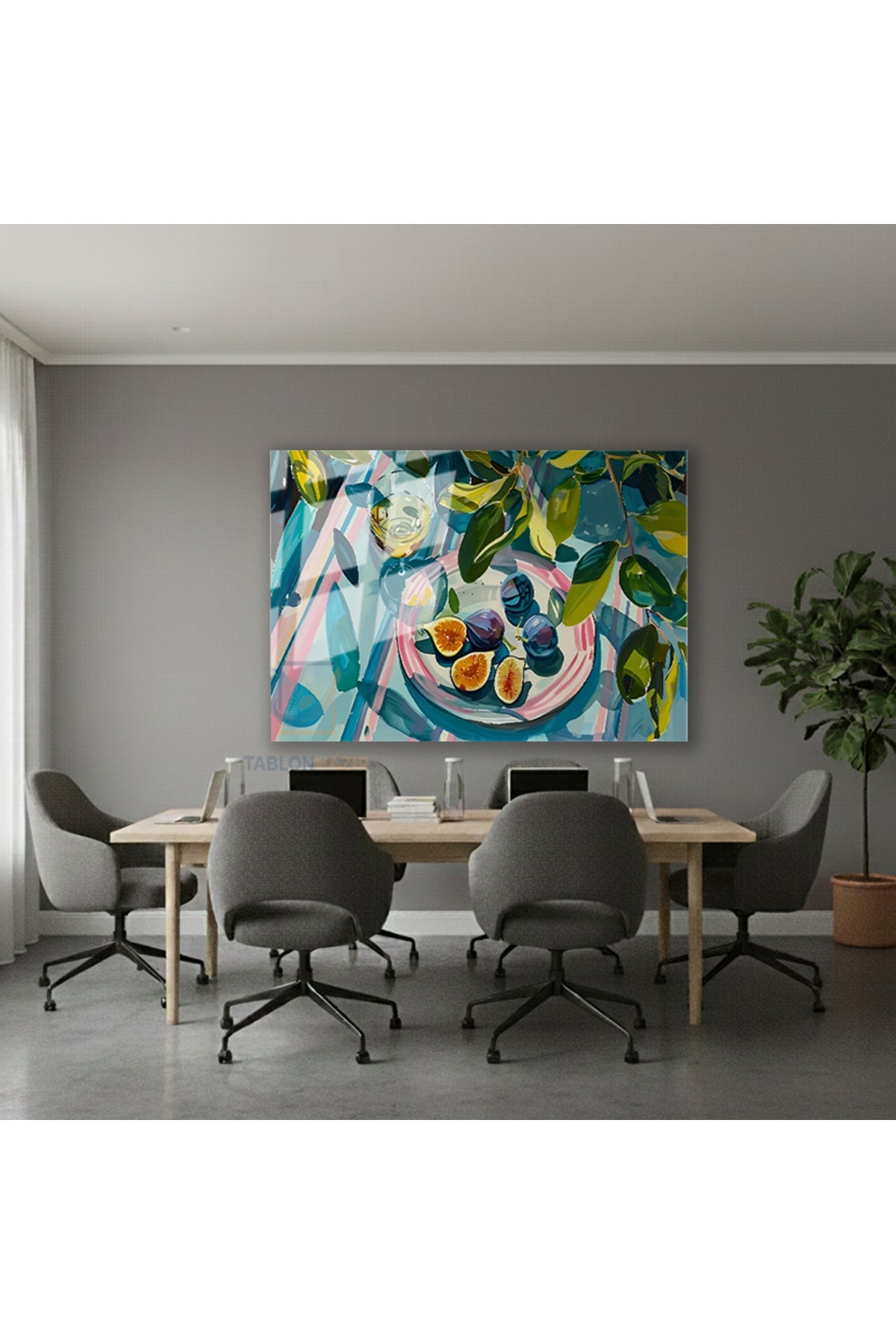 Yatay Cam Tablo Salon Duvar Tablosu Yatay Cam Incirtabagi Yeni Ev Hediyesi Ofis Tablosu