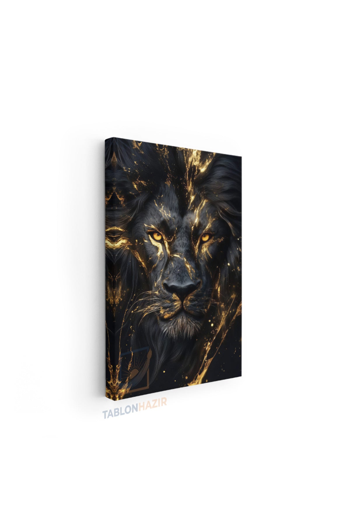 Dikey Kanvas Tablo Salon Duvar Tablosu Siyah Aslan 3 Yeni Ev Hediyesi Ofis Tablosu