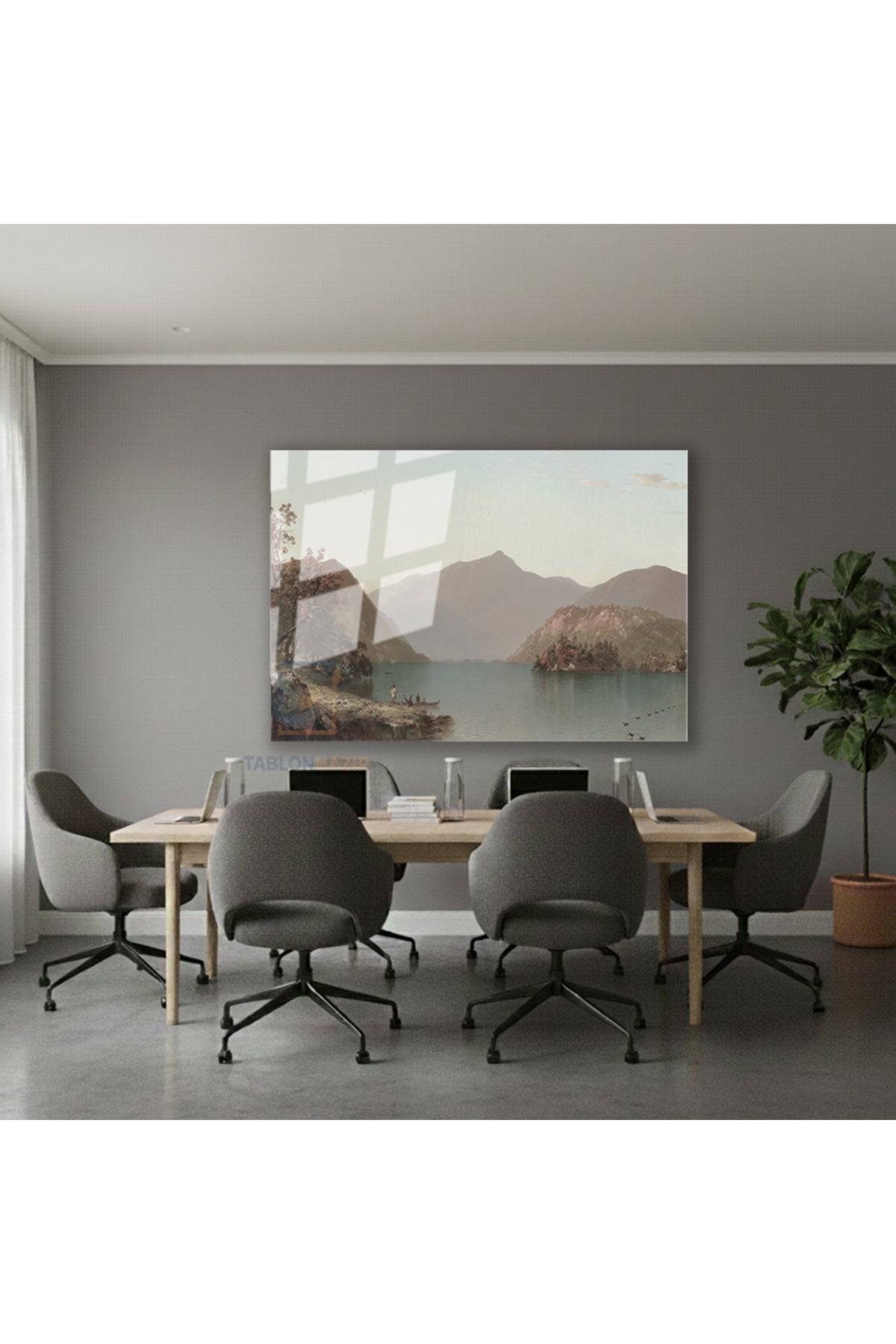 Yatay Cam Tablo Salon Duvar Tablosu Yatay Cam Vintagedaggolmanzarasi Yeni Ev Hediyesi Ofis Tablosu