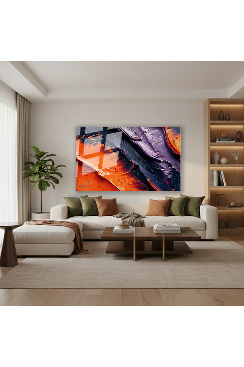 Yatay Cam Tablo Salon Duvar Tablosu Yatay Cam Koyurenkfircadarbeleri Yeni Ev Hediyesi Ofis Tablosu