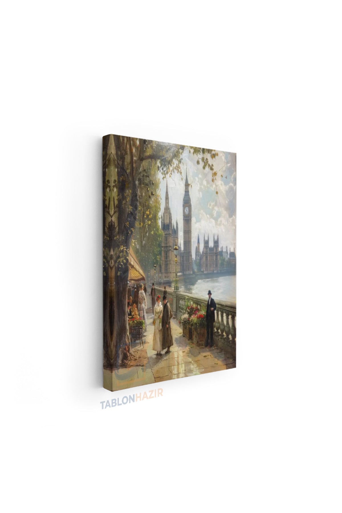 Dikey Kanvas Tablo Salon Duvar Tablosu Saat Kulesi Manzara Yeni Ev Hediyesi Ofis Tablosu