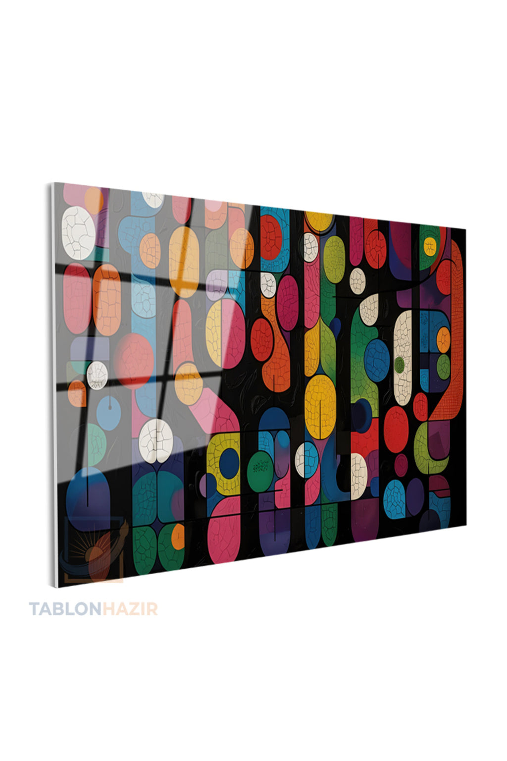 Yatay Cam Tablo Salon Duvar Tablosu Yatay Cam Soyutgeometriksanat5 Yeni Ev Hediyesi Ofis Tablosu