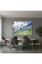 Yatay Cam Tablo Salon Duvar Tablosu Yatay Cam Soyutmanzara1 Yeni Ev Hediyesi Ofis Tablosu