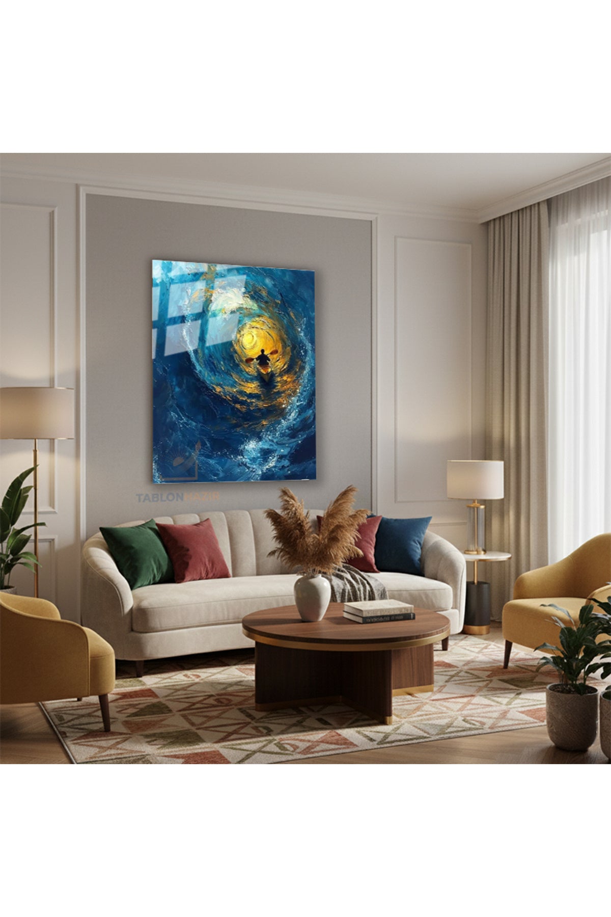 Dikey Cam Tablo Salon Duvar Tablosu Dikey Cam Surf Manzara Yeni Ev Hediyesi Ofis Tablosu