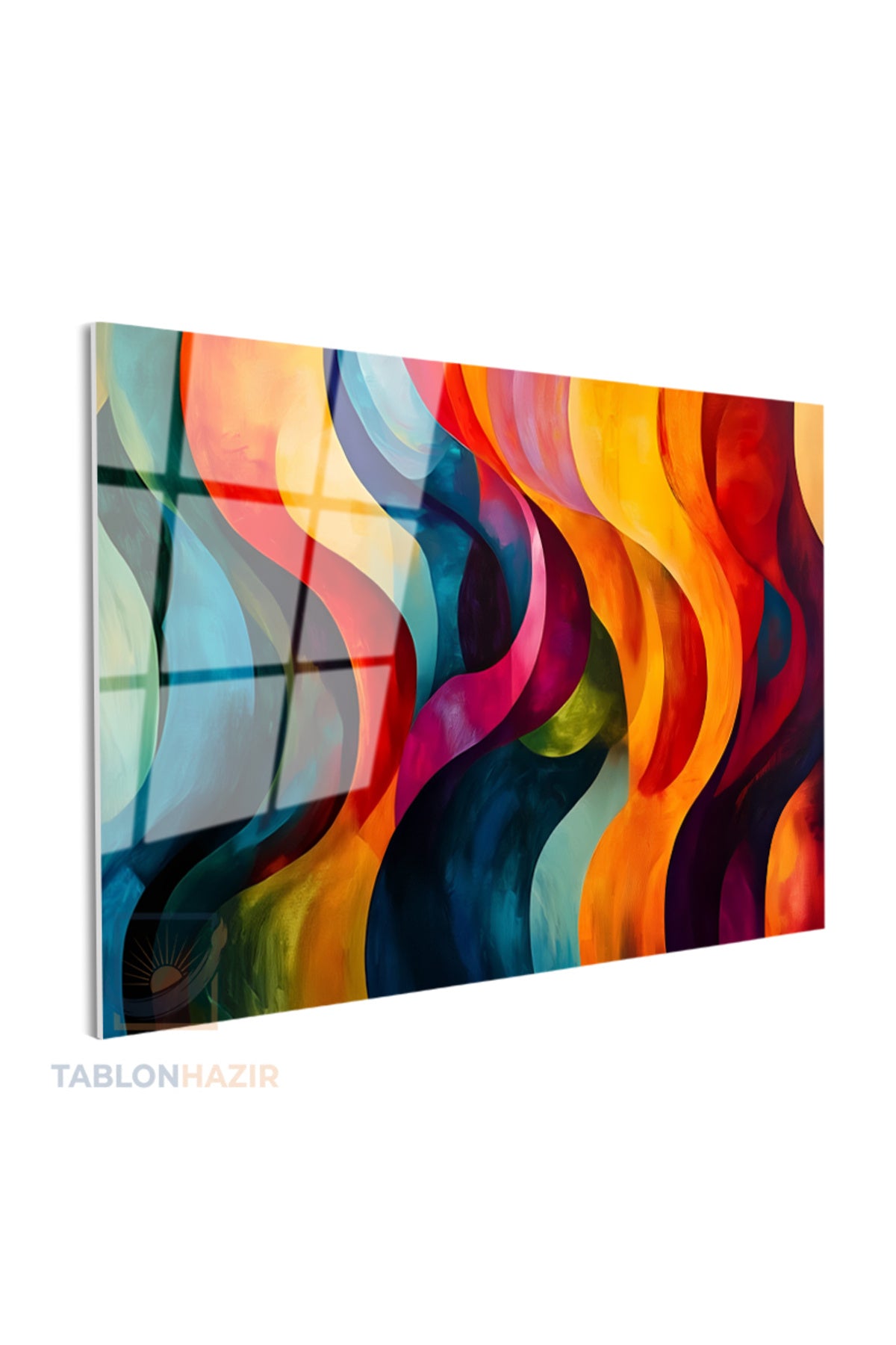 Yatay Cam Tablo Salon Duvar Tablosu Yatay Cam Soyutgeometriksanat9 Yeni Ev Hediyesi Ofis Tablosu