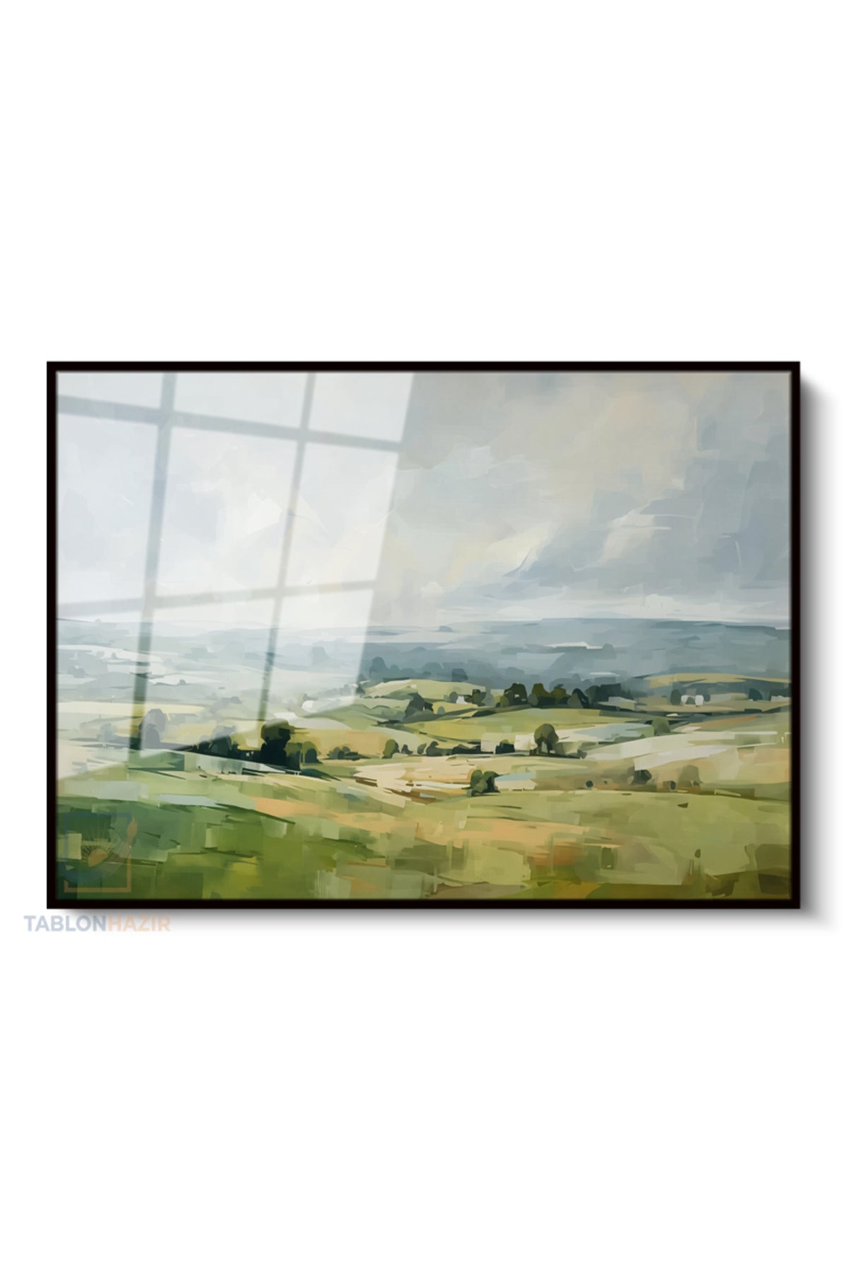 Çerçeveli Yatay Cam Tablo Salon Duvar Tablosu Yatay Cam Dogamanzarasi Yeni Ev Hediyesi Ofis Tablosu