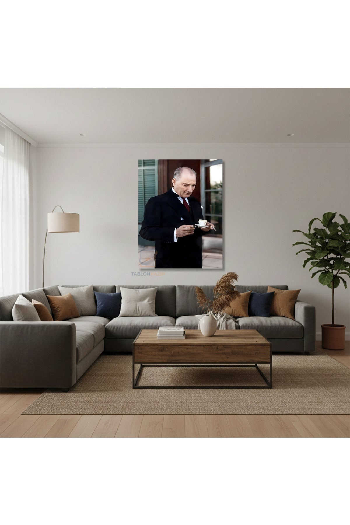 Dikey Kanvas Tablo Salon Duvar Tablosu Kanvas Atatürk 047 Yeni Ev Hediyesi Ofis Tablosu