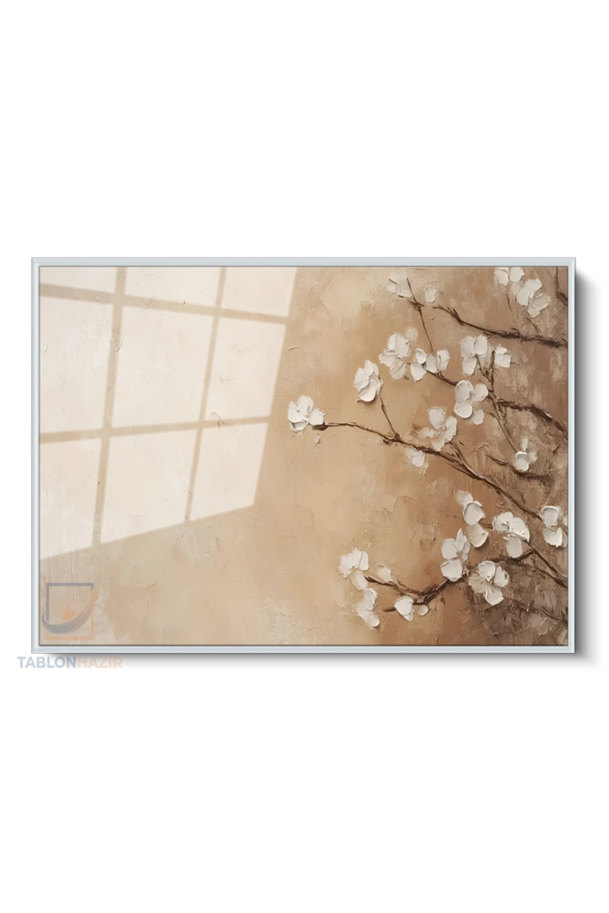 Çerçeveli Yatay Cam Tablo Salon Duvar Tablosu Yatay Cam Soyutciceksanati2 Ofis Tablosu