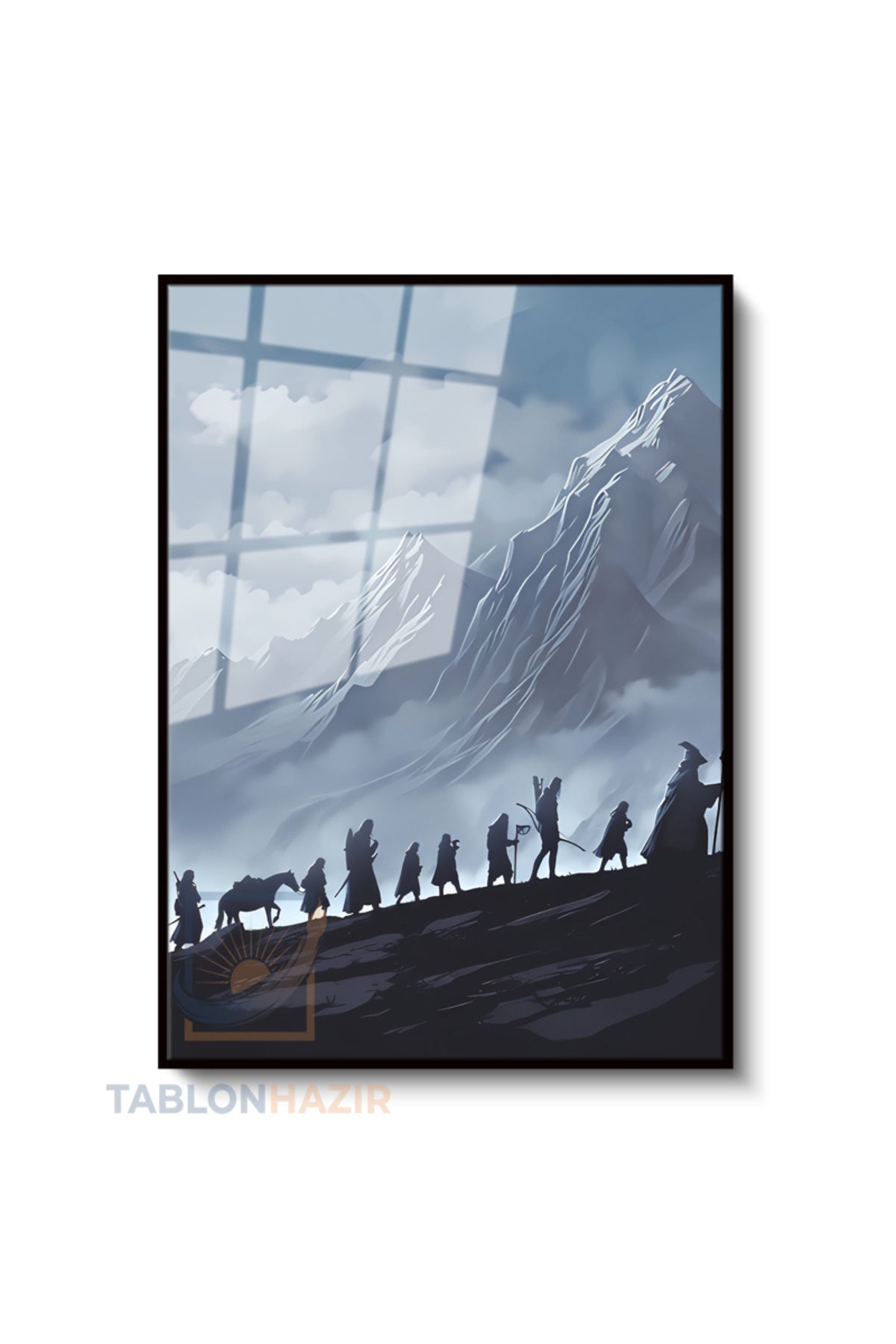 Dikey Çerçeveli Cam Lotr 2 Modern Ev Dekoru Duvar Sanatı Ev Ofis Tablosu