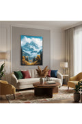 Dikey Kanvas Tablo Salon Duvar Tablosu Sisli Dag Yeni Ev Hediyesi Ofis Tablosu