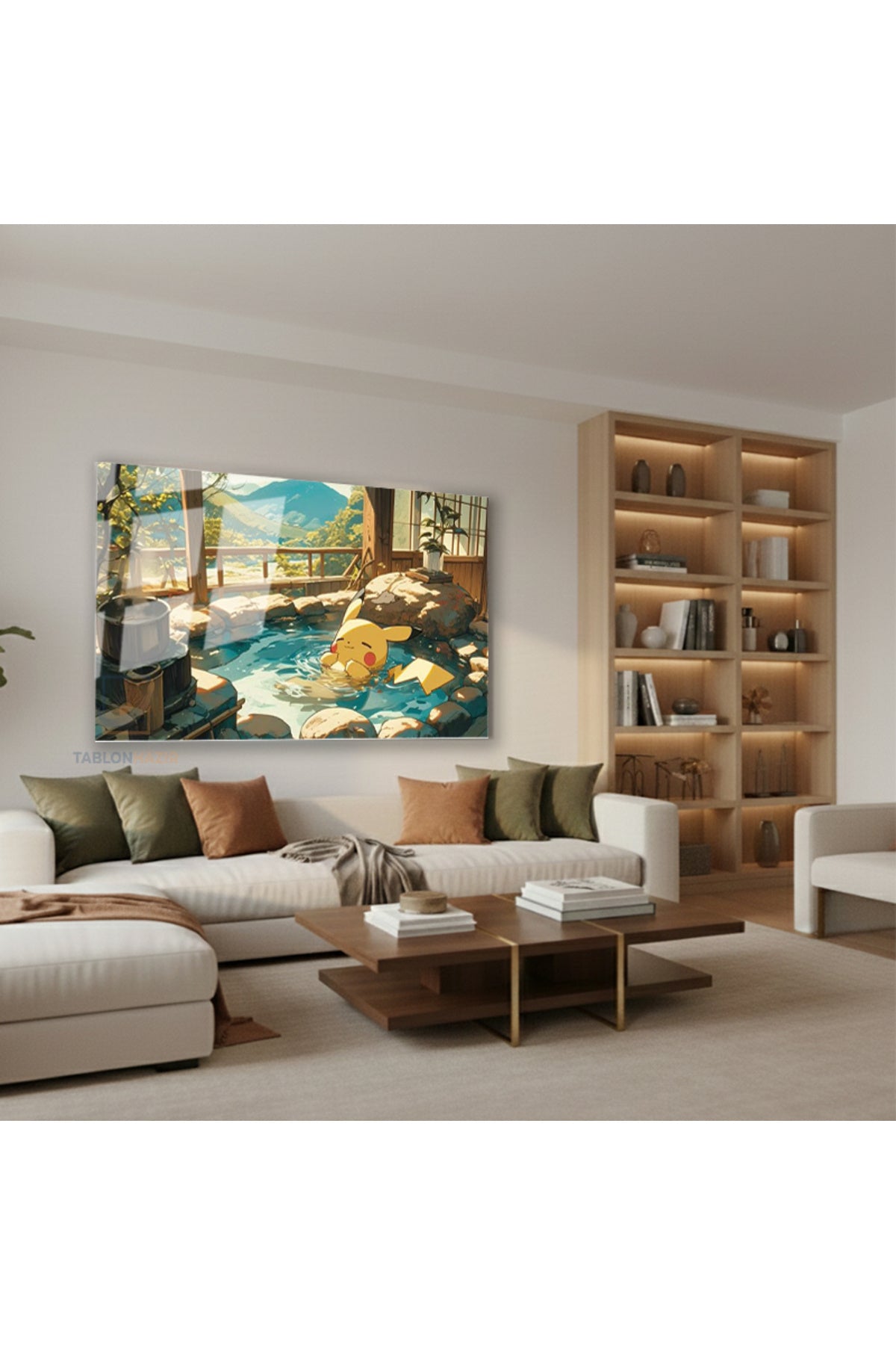 Yatay Cam Tablo Salon Duvar Tablosu Yatay Cam Anime Pica Keyif Yeni Ev Hediyesi Ofis Tablosu