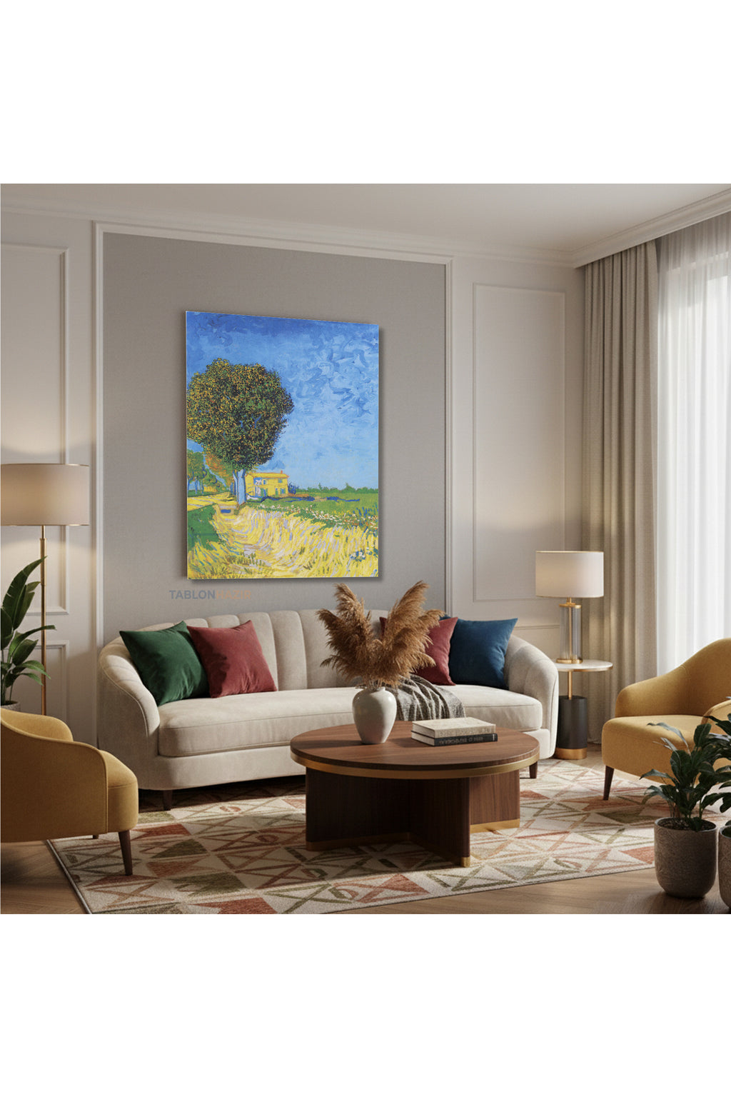 Dikey Kanvas Tablo Salon Duvar Tablosu Vangogh 86 Yeni Ev Hediyesi Ofis Tablosu