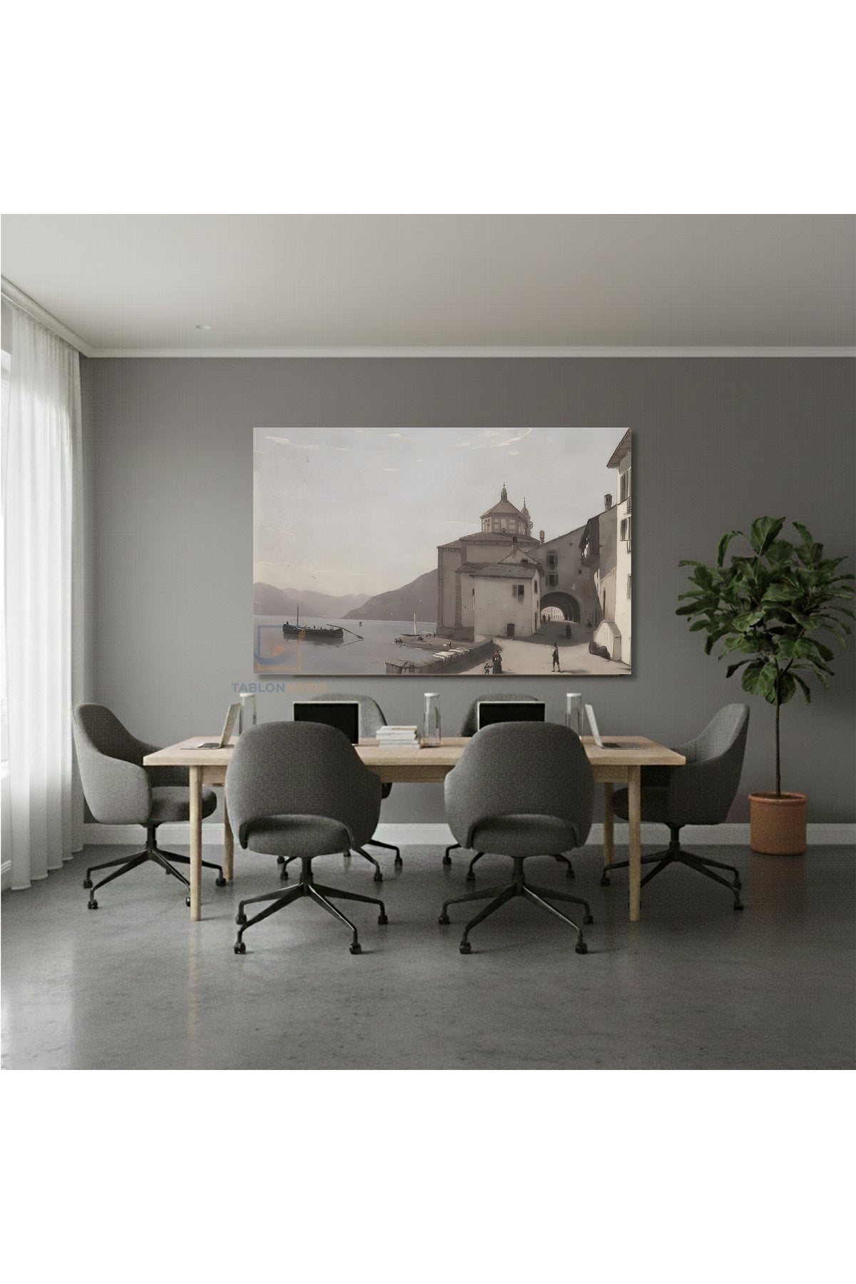 Yatay Kanvas Duvar Tablosu Vintagesehirmanzarasi Salon Tablosu Ofis Tablosu Ev Hediyesi Dekorasyon