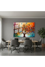 Yatay Cam Tablo Salon Duvar Tablosu Yatay Cam Hayatagacivekuslar Yeni Ev Hediyesi Ofis Tablosu