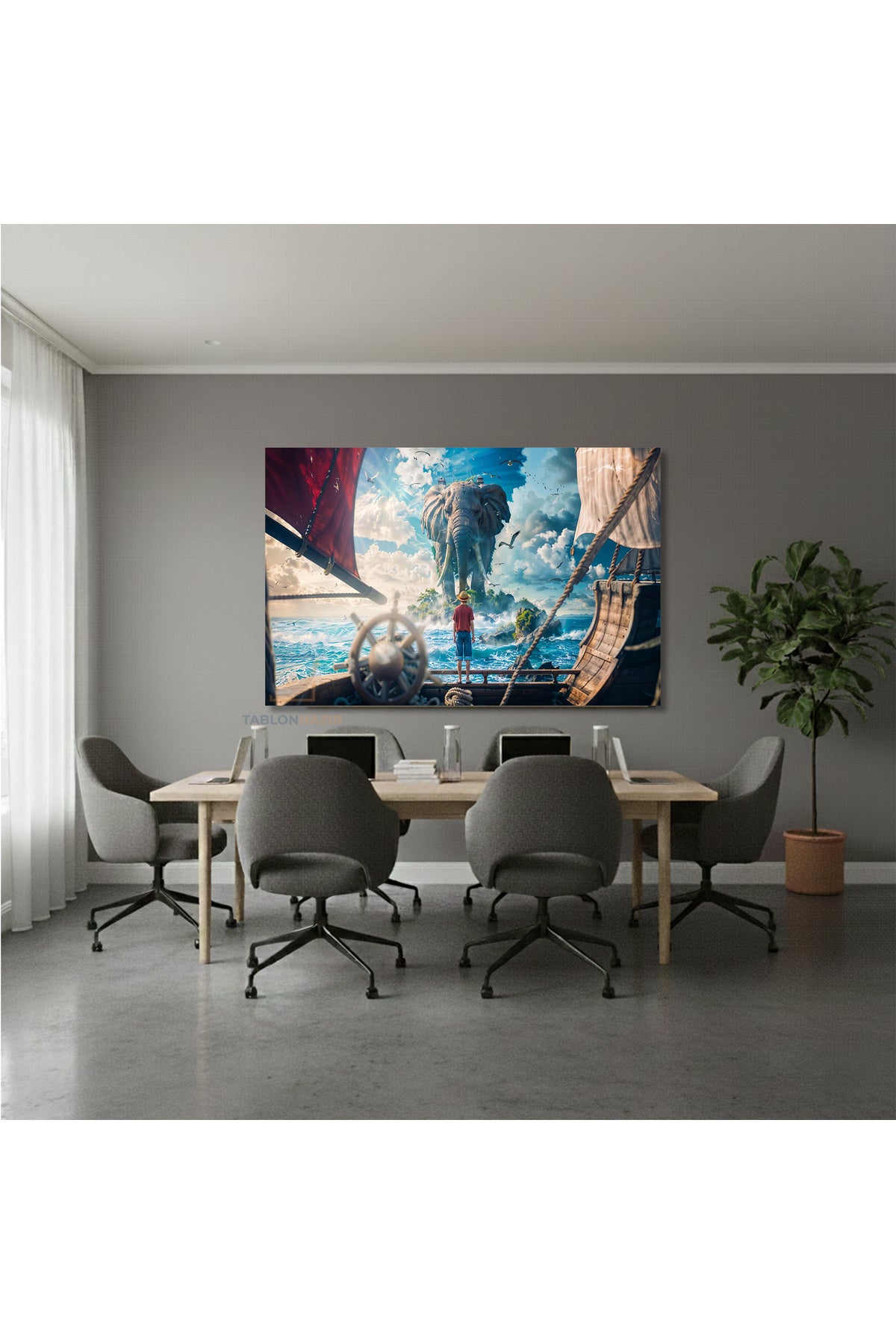 Yatay Kanvas Duvar Tablosu One Piece Luffy Salon Tablosu Ofis Tablosu Yeni Ev Hediyesi Dekorasyon