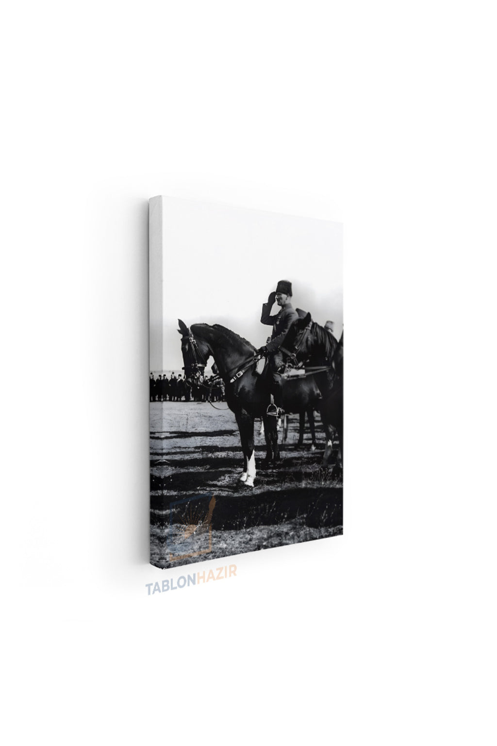 Dikey Kanvas Tablo Salon Duvar Tablosu Sb Atatürk At Ustunde Yeni Ev Hediyesi Ofis Tablosu