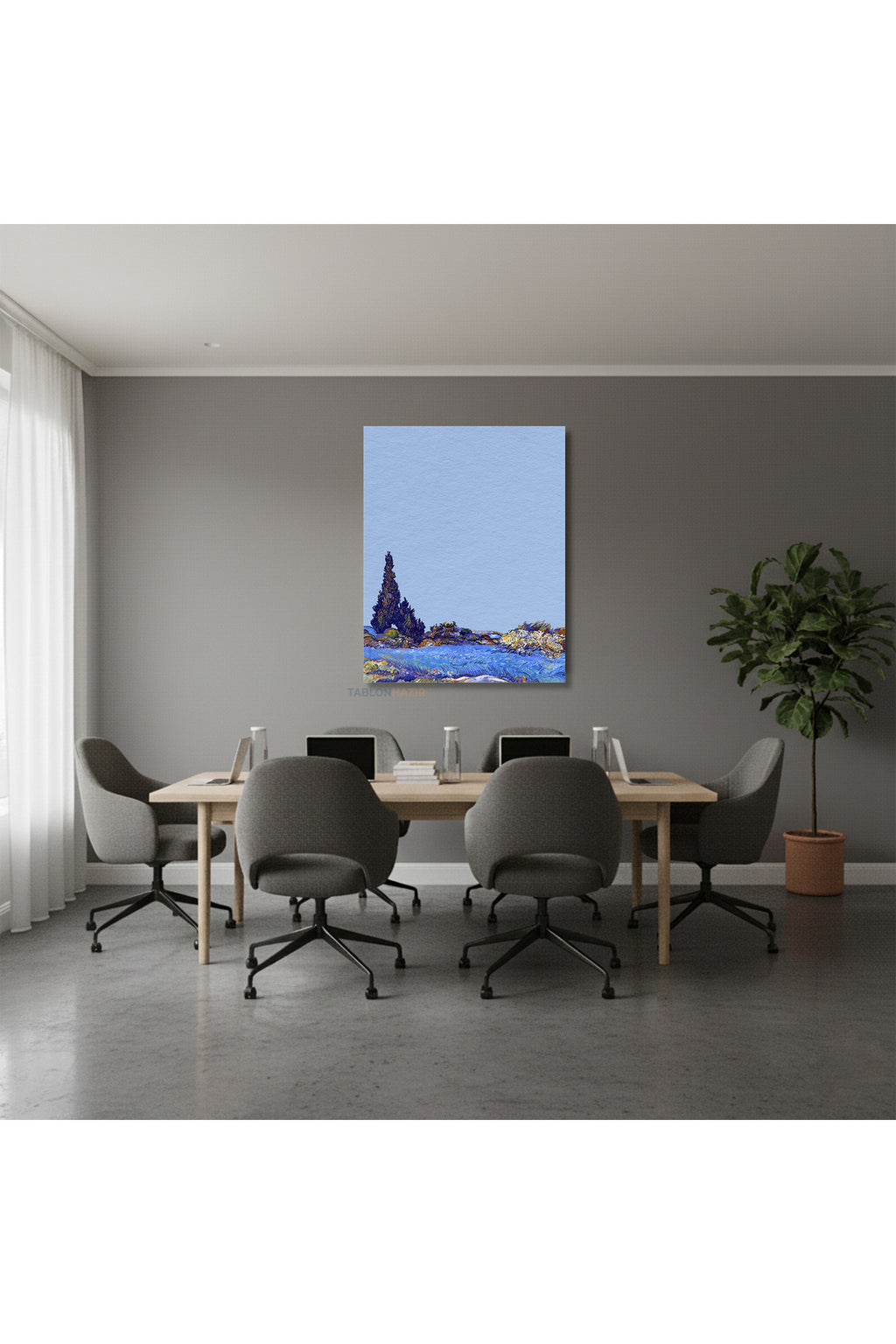 Dikey Kanvas Tablo Salon Duvar Tablosu Vangogh 122 Yeni Ev Hediyesi Ofis Tablosu