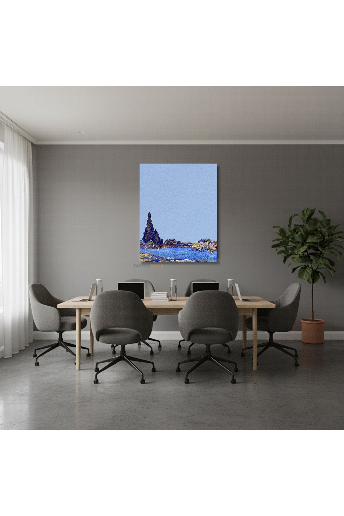 Dikey Kanvas Tablo Salon Duvar Tablosu Vangogh 122 Yeni Ev Hediyesi Ofis Tablosu