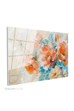 Yatay Cam Tablo Salon Duvar Tablosu Yatay Cam Fircadarbelericicekler Yeni Ev Hediyesi Ofis Tablosu