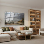 Yatay Cam Tablo Salon Duvar Tablosu Yatay Cam Dalgalidenizmanzarası Yeni Ev Hediyesi Ofis Tablosu