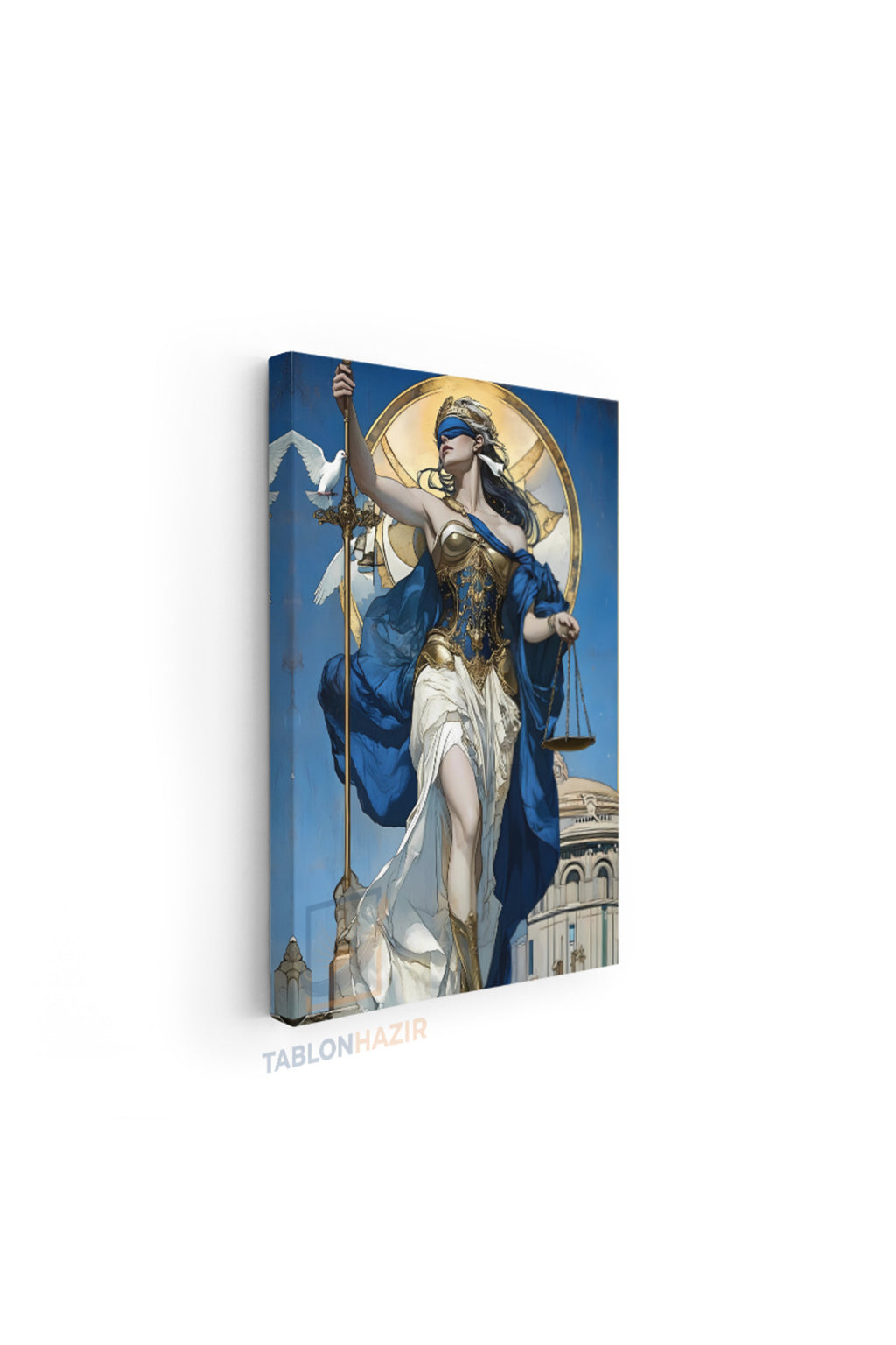 Dikey Kanvas Tablo Salon Duvar Tablosu Adaletkadın1 Yeni Ev Hediyesi Ofis Tablosu