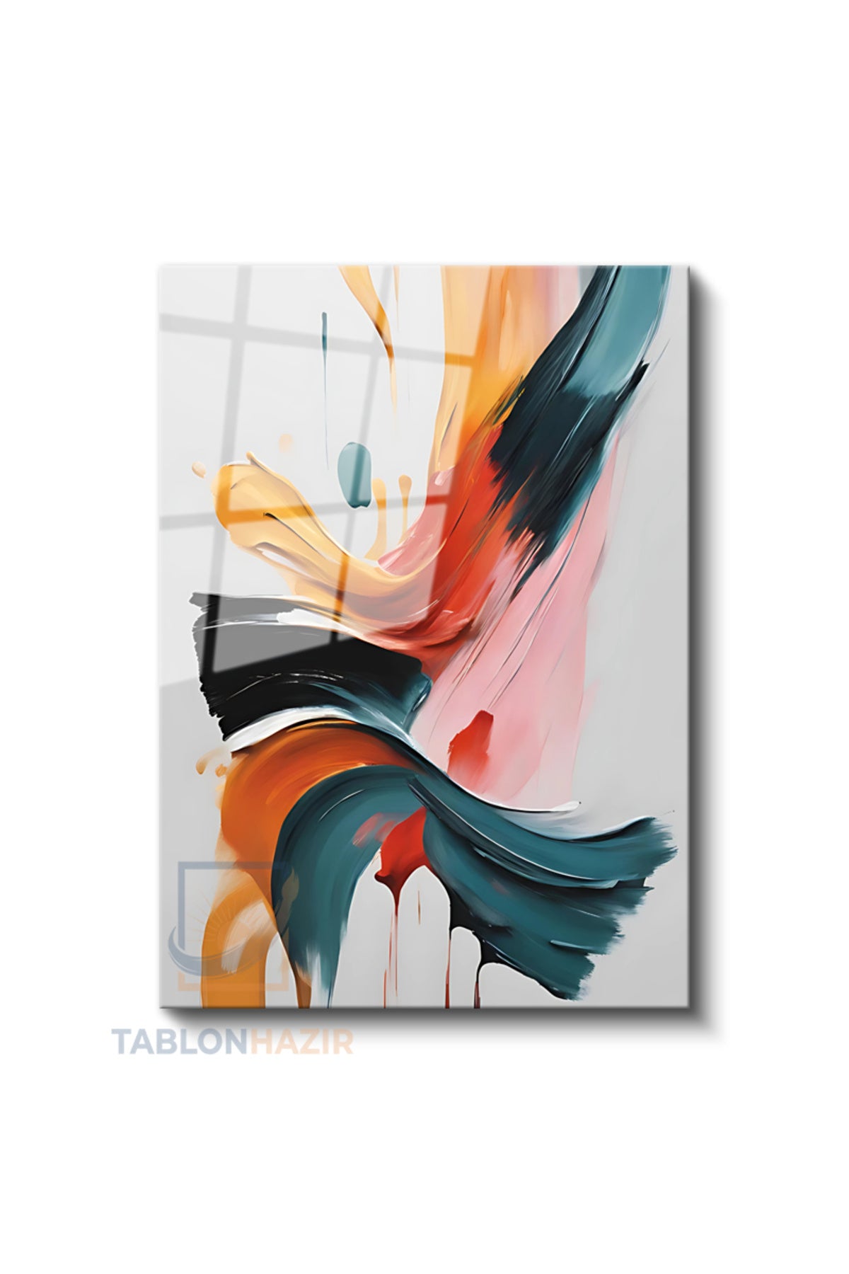 Dikey Cam Tablo Salon Duvar Tablosu Dikey Cam Soyut 0036 3 Yeni Ev Hediyesi Ofis Tablosu