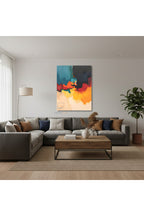 Dikey Kanvas Tablo Salon Duvar Tablosu Soyut 0035 Yeni Ev Hediyesi Ofis Tablosu