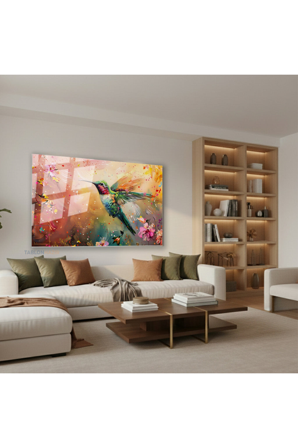 Yatay Cam Tablo Salon Duvar Tablosu Yatay Cam Renklibirkus Yeni Ev Hediyesi Ofis Tablosu