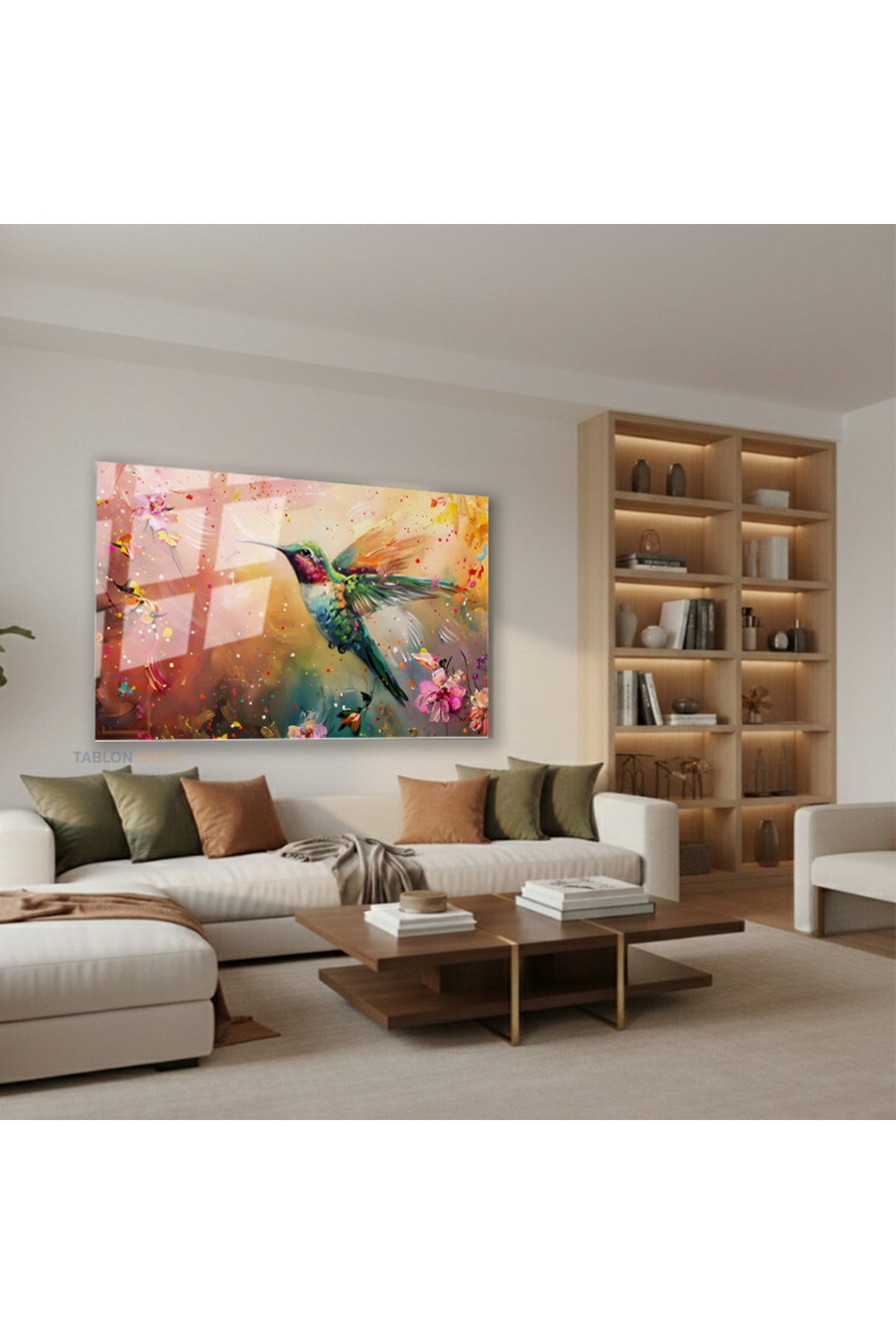 Yatay Cam Tablo Salon Duvar Tablosu Yatay Cam Renklibirkus Yeni Ev Hediyesi Ofis Tablosu