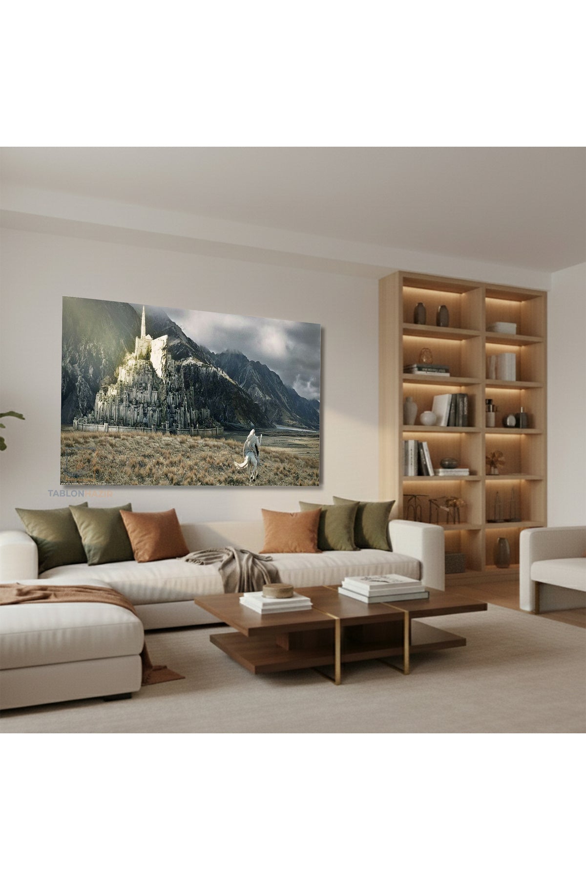 Yatay Kanvas Duvar Tablosu Lotr Gandalf Minastrith Salon Tablosu Ofis Tablosu Ev Dekorasyon